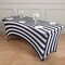 8 ft Black White Fitted Premium Spandex Tablecloth Striped Table Cover Party